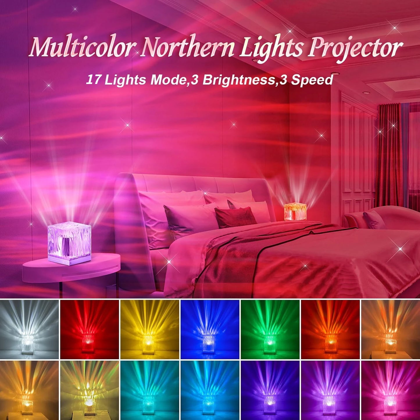 Aurora Projector Lamp: Dynamic Bedroom Decor